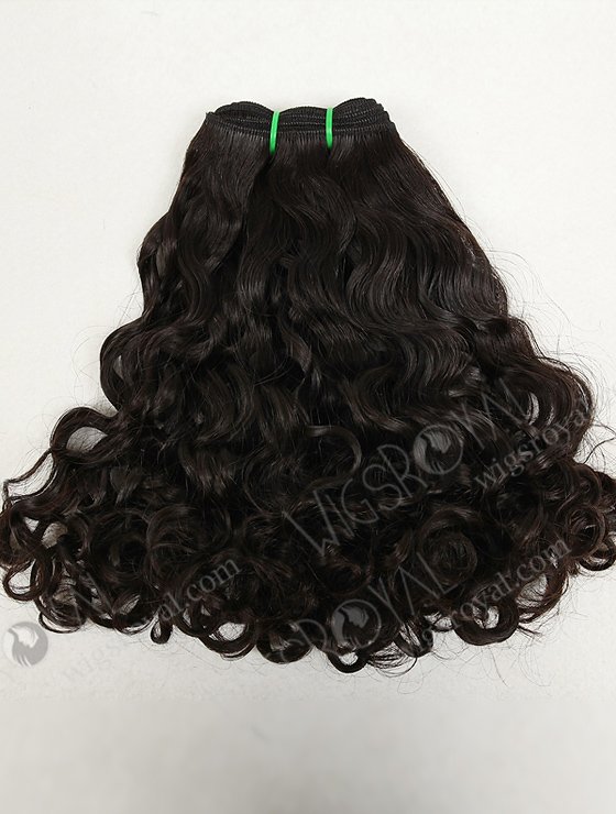 Double Draw 12'' Bouncy Curl Natural Color Peruvian Virgin Hair Extensions WR-MW-012-16820