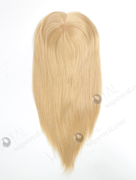 Best Real Human Hair Toppers for Women Blonde Color Full Volume | In Stock 6"*6" European Virgin Hair 16" All One Length Straight 22# Color Silk Top Hair Topper-073-17225