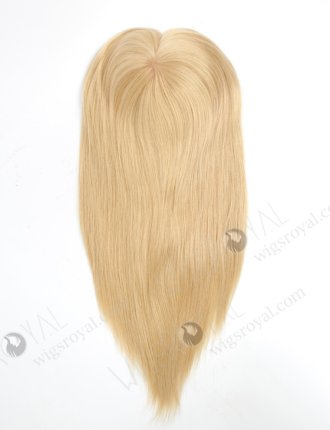Best Real Human Hair Toppers for Women Blonde Color Full Volume | In Stock 6"*6" European Virgin Hair 16" All One Length Straight 22# Color Silk Top Hair Topper-073