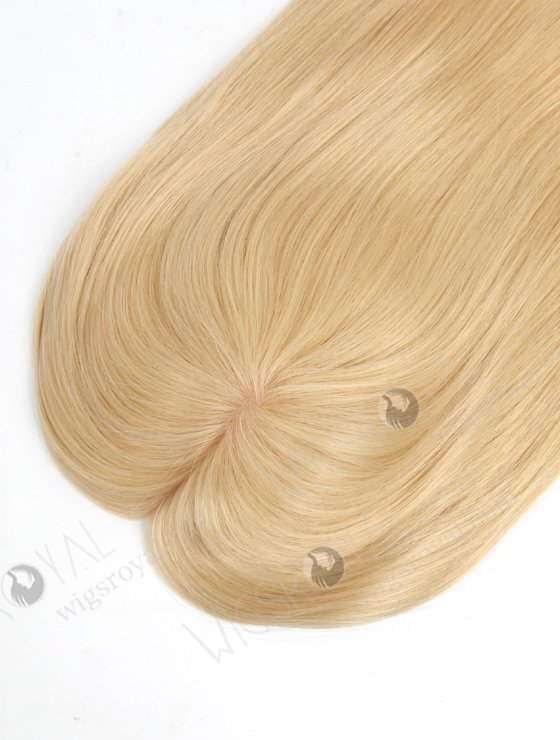 Best Real Human Hair Toppers for Women Blonde Color Full Volume | In Stock 6"*6" European Virgin Hair 16" All One Length Straight 22# Color Silk Top Hair Topper-073-17228