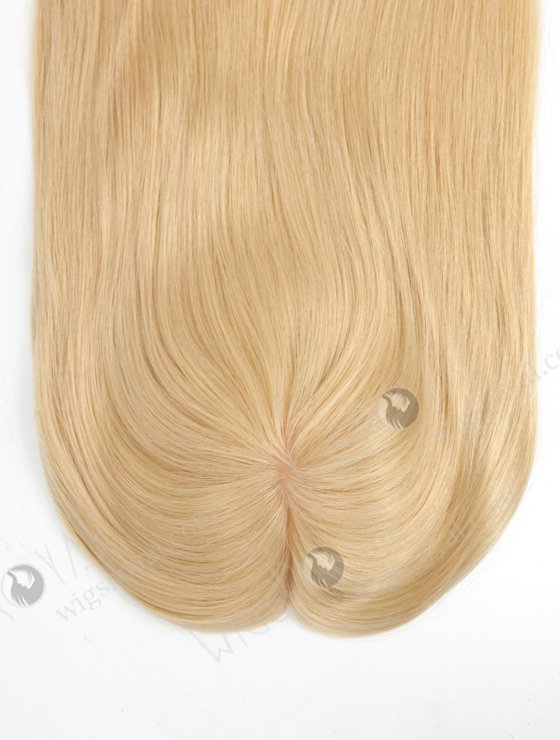 Best Real Human Hair Toppers for Women Blonde Color Full Volume | In Stock 6"*6" European Virgin Hair 16" All One Length Straight 22# Color Silk Top Hair Topper-073-17226