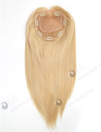 In Stock 6"*6" European Virgin Hair 16" All One Length Straight 22# Color Silk Top Hair Topper-073