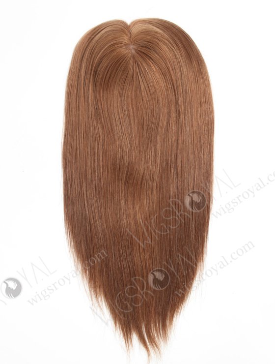 Clip On Seamless Silk Base Hair Topper Brown European Hair | In Stock 6"*6" European Virgin Hair 16" All One Length Straight 9# Color Silk Top Hair Topper-072-17207