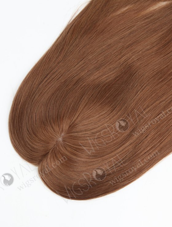 Clip On Seamless Silk Base Hair Topper Brown European Hair | In Stock 6"*6" European Virgin Hair 16" All One Length Straight 9# Color Silk Top Hair Topper-072-17205