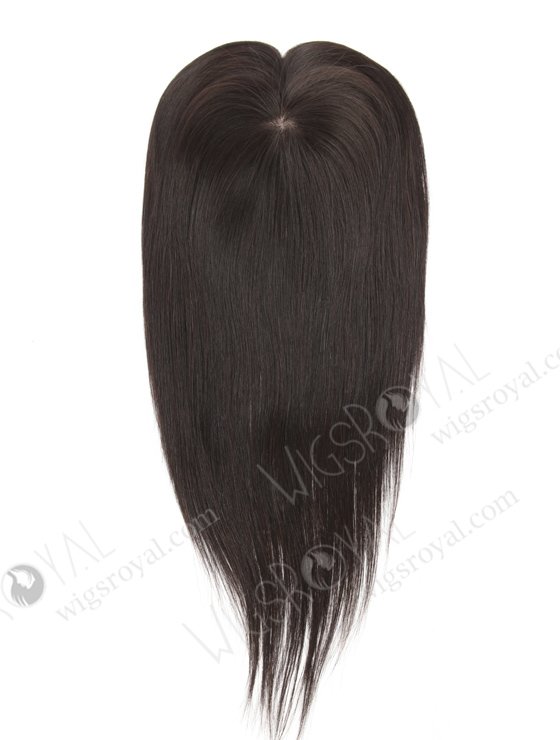 In Stock 5.5"*6" Indian Virgin Hair 16" Straight Natural Color Silk Top Hair Topper-014-17235