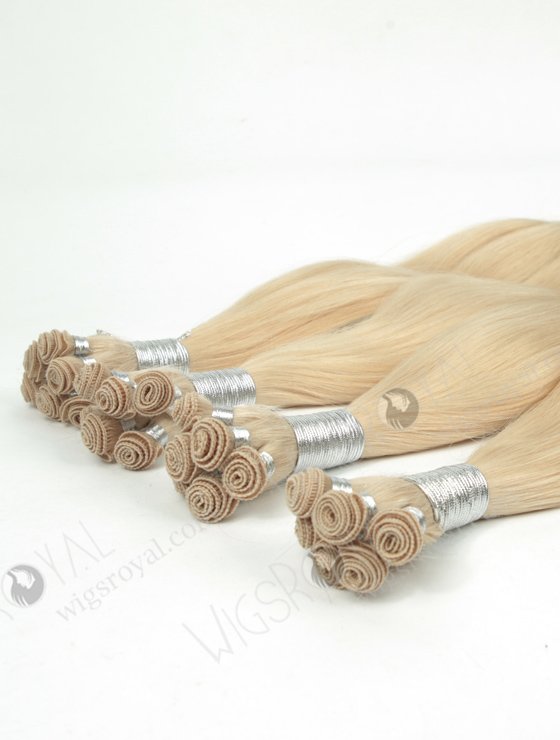 Natural Straight 20'' Brazilian Virgin White Color Hand-tied Weft Hair Extensions WR-HTW-012-17065