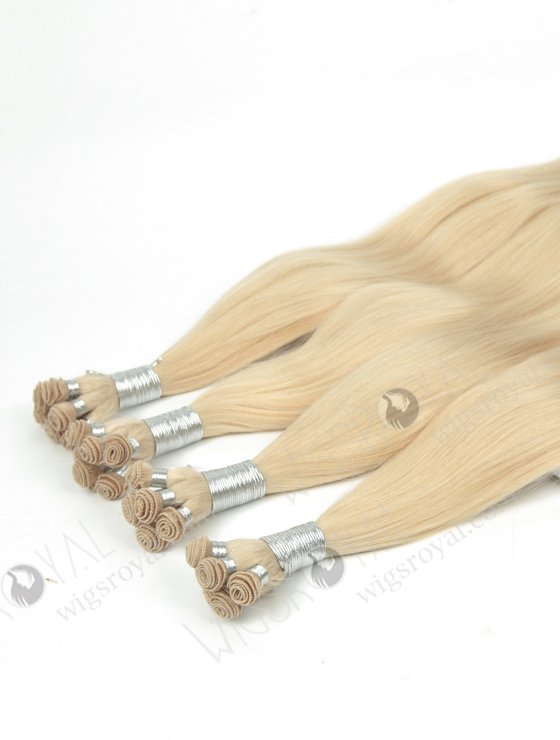 Natural Straight 20'' Brazilian Virgin White Color Hand-tied Weft Hair Extensions WR-HTW-012-17064