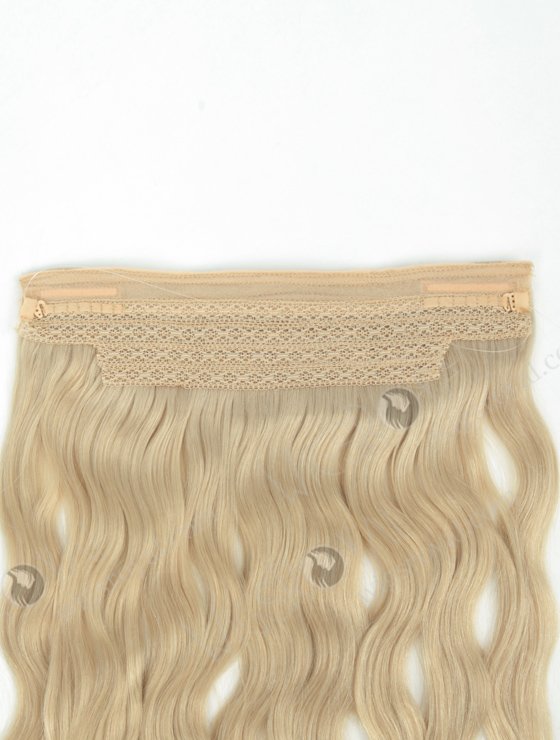 Blonde Color Indian Virgin 16'' Natural Wave Invisible Headband Wire Clip in Halo Hair Extensions WR-HA-003-17555