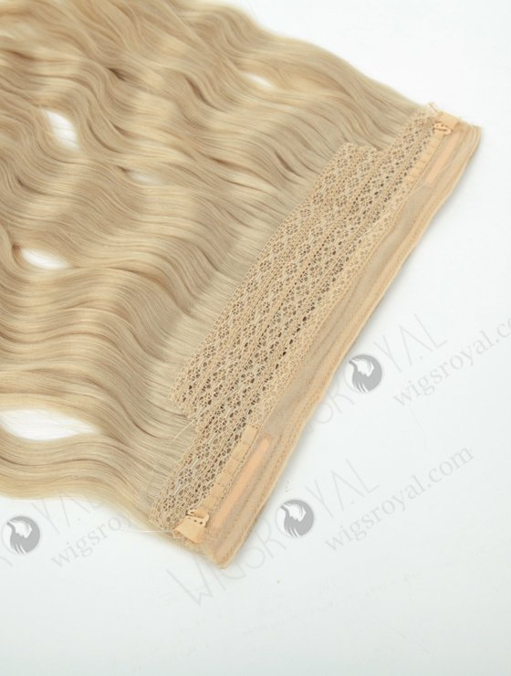 Blonde Color Indian Virgin 16'' Natural Wave Invisible Headband Wire Clip in Halo Hair Extensions WR-HA-003-17558