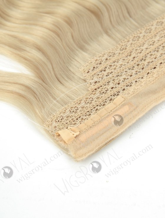 Blonde Color Indian Virgin 16'' Natural Wave Invisible Headband Wire Clip in Halo Hair Extensions WR-HA-003-17559