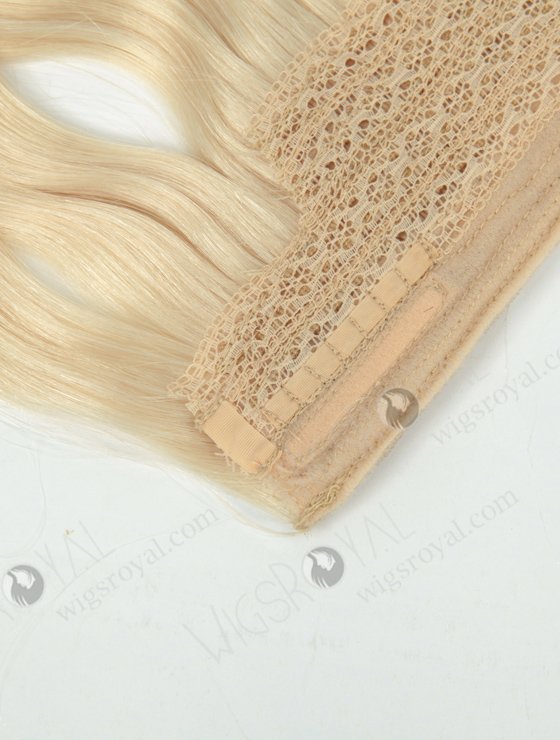 White Color Virgin Hair Invisible Headband Wire Clip in Halo Hair Extensions WR-HA-005-17582