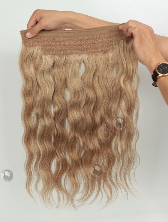 Indian Virgin 18'' Natural Wave Invisible Headband Wire Clip in Halo Hair Extensions WR-HA-004-17569