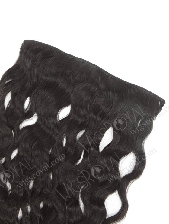 Black Color 100% Human Hair Invisible Headband Wire Clip in Halo Hair Extensions WR-HA-009-17617