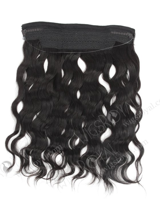 Black Color 100% Human Hair Invisible Headband Wire Clip in Halo Hair Extensions WR-HA-009-17621