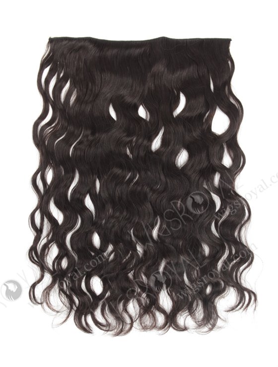 Human Hair 2# Color 18'' Natural Wave Invisible Headband Wire Clip in Halo Hair Extensions WR-HA-008-17606