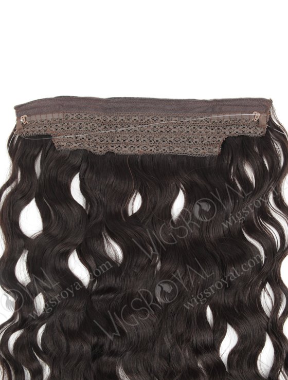 Human Hair 2# Color 18'' Natural Wave Invisible Headband Wire Clip in Halo Hair Extensions WR-HA-008-17611