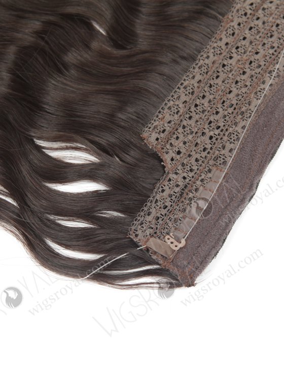 Human Hair 2# Color 18'' Natural Wave Invisible Headband Wire Clip in Halo Hair Extensions WR-HA-008-17613
