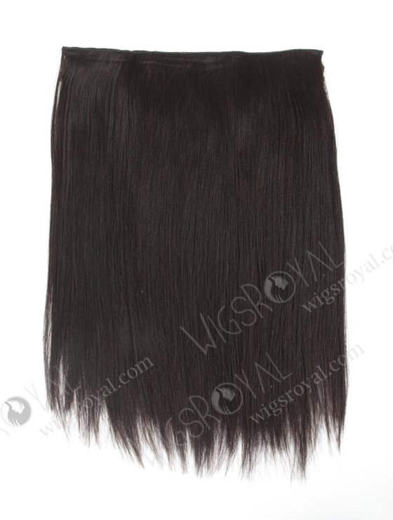 Human Hair 14'' Yaki 2# Color Invisible Headband Wire Clip in Halo Hair Extensions WR-HA-011-17642