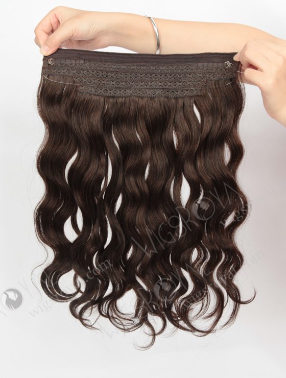 Mixed Color Indian Virgin 16'' Natural Wave Invisible Headband Wire Clip in Halo Hair Extensions WR-HA-006-17593