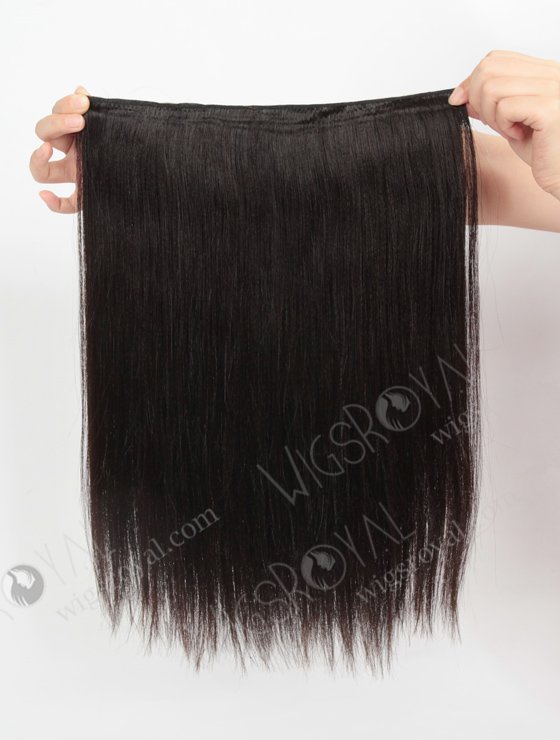 Human Hair 14'' Yaki 2# Color Invisible Headband Wire Clip in Halo Hair Extensions WR-HA-011-17646
