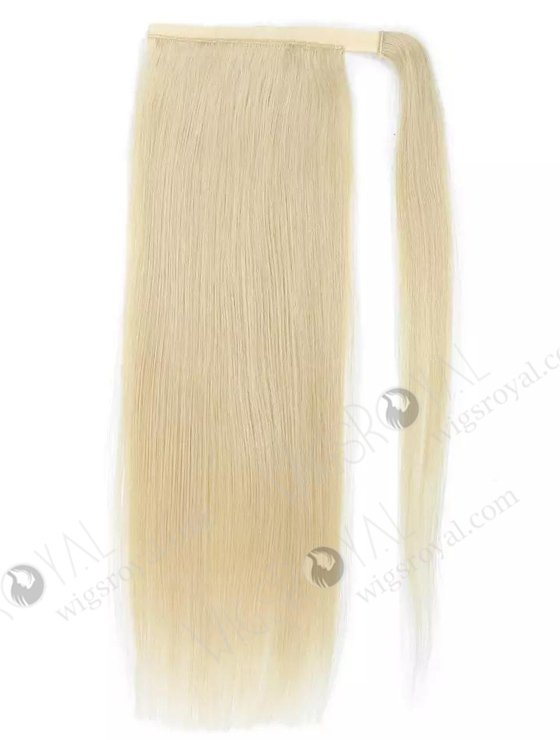 100% Human Raw Virgin Braided Drawstring Wrap Straight Ponytails Clip in Hair Extension WR-PT-001-17484