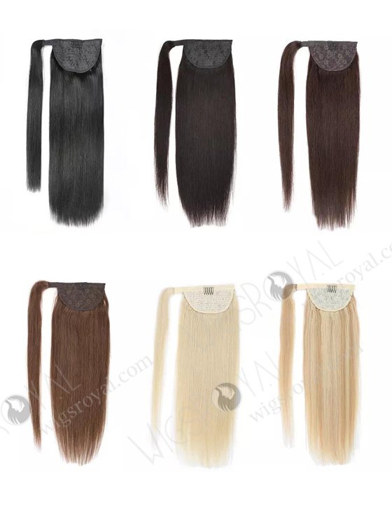Hot Selling Braided Drawstring Wrap Straight Ponytails Clip in Hair Extension WR-PT-004-17521
