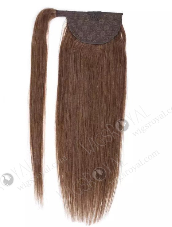 Top Quality Human Hair Braided Drawstring Wrap Straight Ponytails Clip in Hair Extension WR-PT-006-17531
