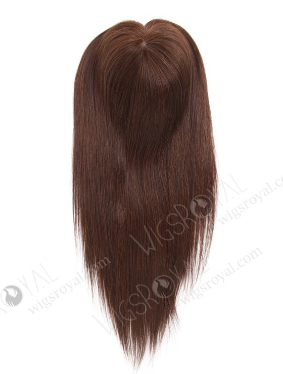 In Stock European Virgin Hair 16" Straight 2a# Color 7"×8" Silk Top Open Weft Human Hair Topper-062-17872