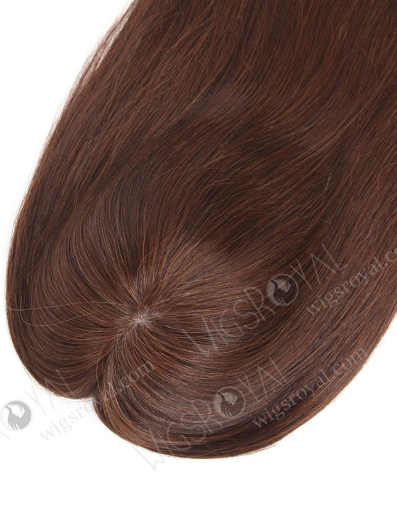 In Stock European Virgin Hair 16" Straight 2a# Color 7"×8" Silk Top Open Weft Human Hair Topper-062-17873