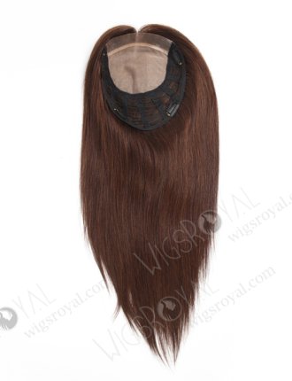 In Stock European Virgin Hair 16" Straight 2a# Color 7"×8" Silk Top Open Weft Human Hair Topper-062