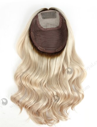 In Stock European Virgin Hair 16" One Length Bouncy Curl T9/White Color 8"×8" Silk Top Wefted Hair Topper-023