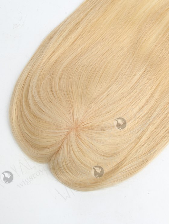 High Quality Blonde Hair Pieces Toppers Female Instant Volume | In Stock 5.5"*6" European Virgin Hair 16" Straight Color 613# Silk Top Hair Topper-041-17945