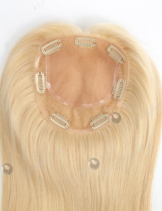 High Quality Blonde Hair Pieces Toppers Female Instant Volume | In Stock 5.5"*6" European Virgin Hair 16" Straight Color 613# Silk Top Hair Topper-041