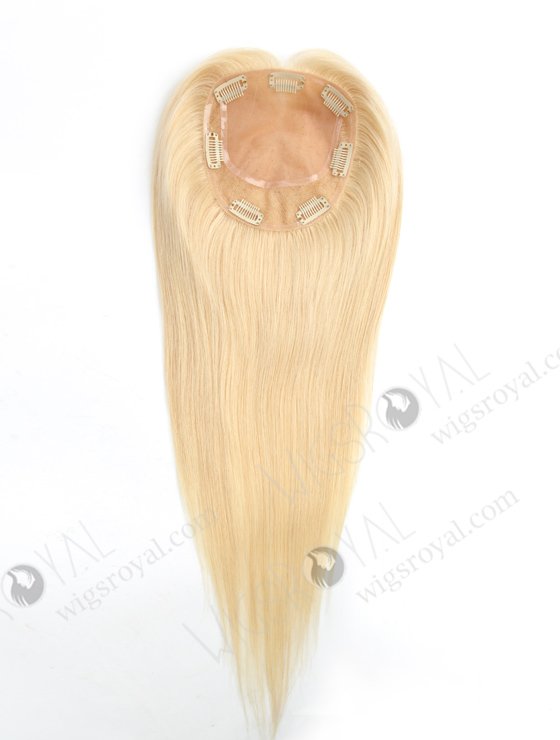 High Quality Blonde Hair Pieces Toppers Female Instant Volume | In Stock 5.5"*6" European Virgin Hair 16" Straight Color 613# Silk Top Hair Topper-041-17942