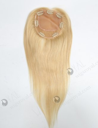 In Stock 5.5"*6" European Virgin Hair 16" Straight Color 22# Silk Top Hair Topper-054