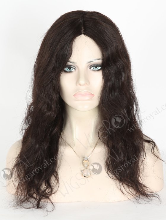 In Stock Brazilian Virgin Hair 16" Natural Wave Natural Color Silk Top Glueless Wig GL-04006