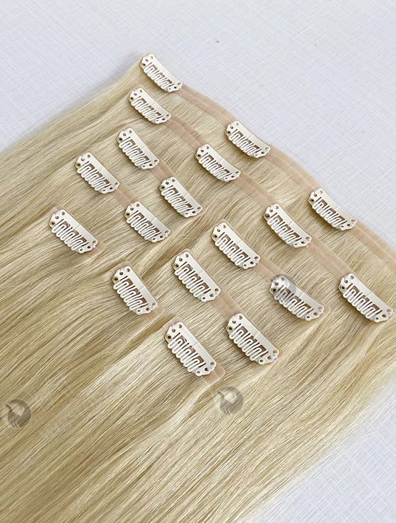 High Quality Blonde Color Clip in Weft Hair Extensions WR-CW-011-18065