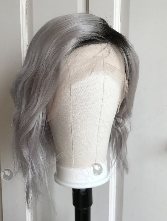 High Density Grey Color 12'' European Virgin Hair Wigs WR-LW-116-18123
