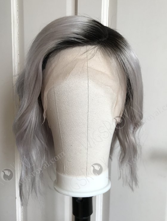 High Density Grey Color 12'' European Virgin Hair Wigs WR-LW-116-18127