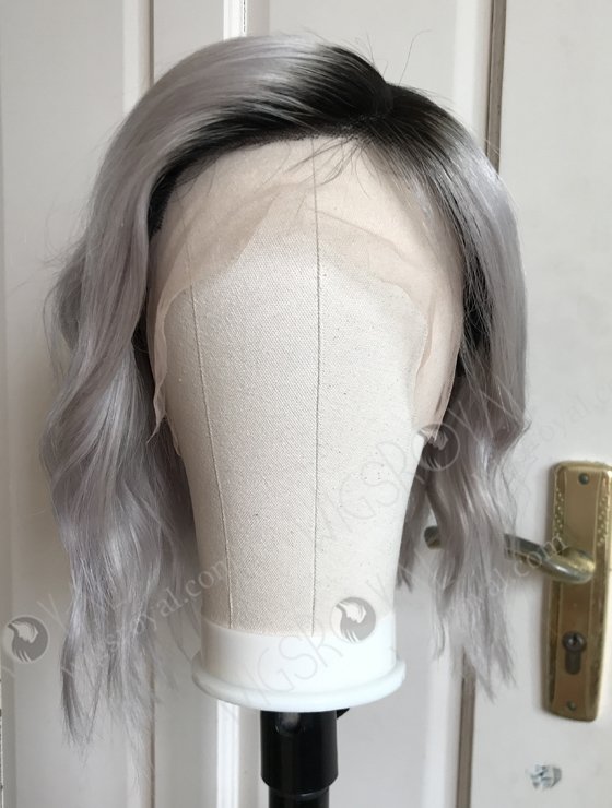 High Density Grey Color 12'' European Virgin Hair Wigs WR-LW-116-18126