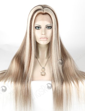 High Density Highlight Color 24'' Brazilian Virgin Hair Lace Wigs With PU WR-MOW-004