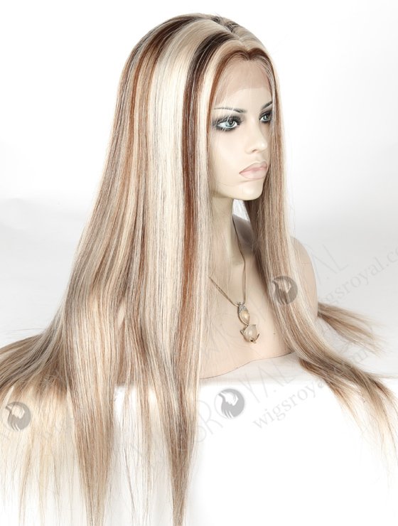 High Density Highlight Color 24'' Brazilian Virgin Hair Lace Wigs With PU WR-MOW-004-18259