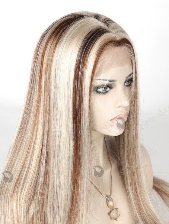 High Density Highlight Color 24'' Brazilian Virgin Hair Lace Wigs With PU WR-MOW-004-18260