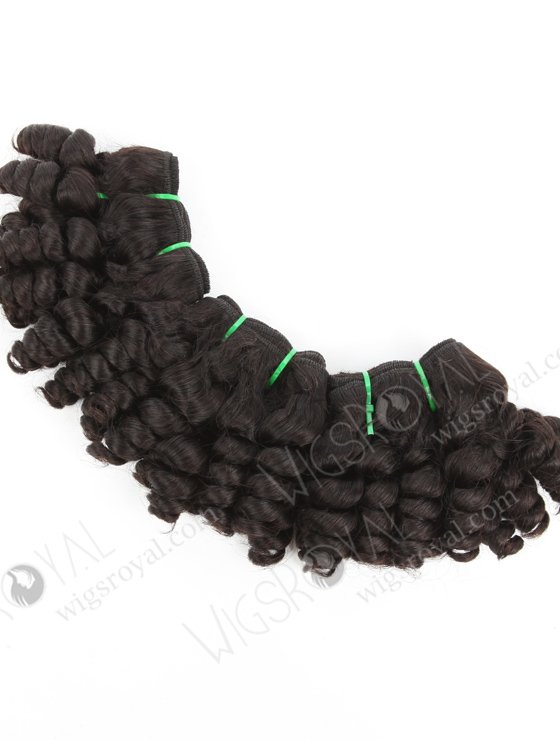10 Inch Short Black Curly Hair Extension Double Draw Peruvian Hair WR-MW-192-18483