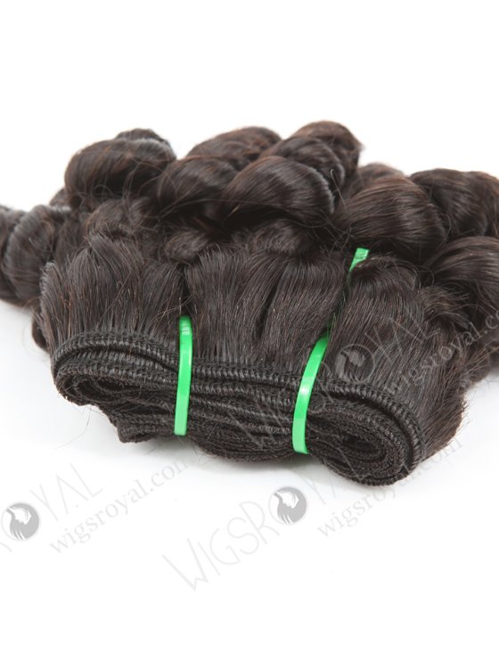 10 Inch Short Black Curly Hair Extension Double Draw Peruvian Hair WR-MW-192-18487