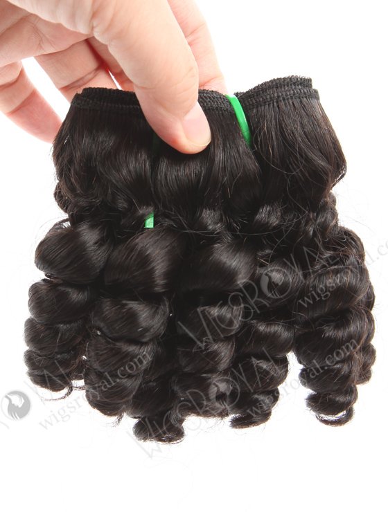 10 Inch Short Black Curly Hair Extension Double Draw Peruvian Hair WR-MW-192-18488