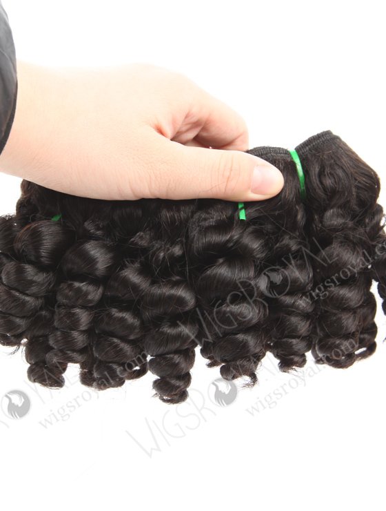 10 Inch Short Black Curly Hair Extension Double Draw Peruvian Hair WR-MW-192-18489