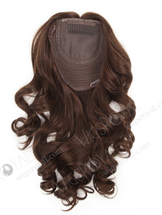 In Stock European Virgin Hair 16" Bouncy Curl 2a# Color 7"×7" Silk Top Wefted Hair Topper-019