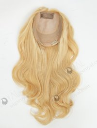 In Stock European Virgin Hair 18" Bouncy Curl 24# with 613# Highlights 7"×7" Silk Top Wefted Topper-074