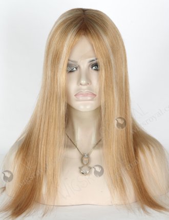 In Stock European Virgin Hair 16" Straight T9/8/25/60# Color Lace Front Silk Top Glueless Wig GLL-08024